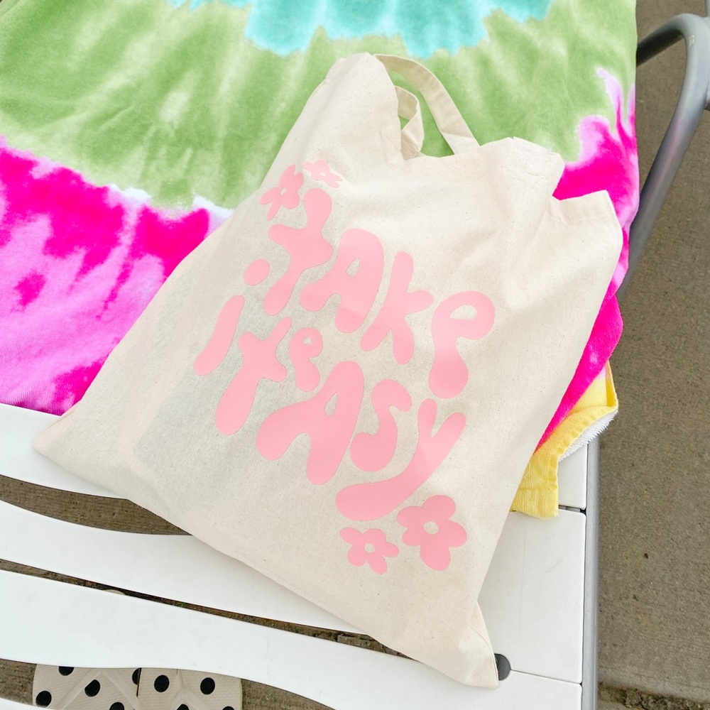 Trendy floral tote bag
